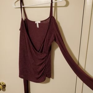 Maroon v cut shirt